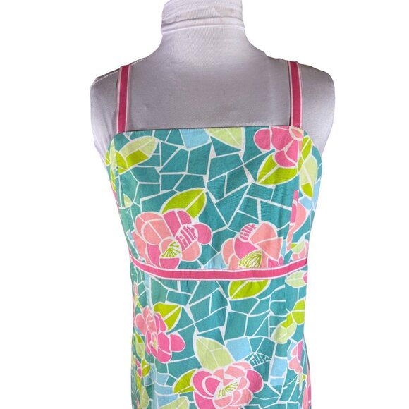 Lilly Pulitzer Floral Cote D'azur Mosaic Roses Junior Size 16 Vintage 1990s - Picture 4 of 8